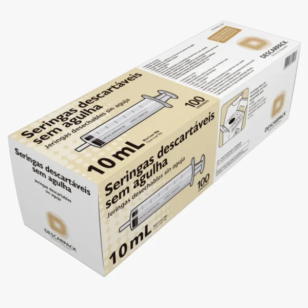 SERINGA DESCARTAVEL 10ML S/AG CX/100 LUER SLIP DESCARPACK