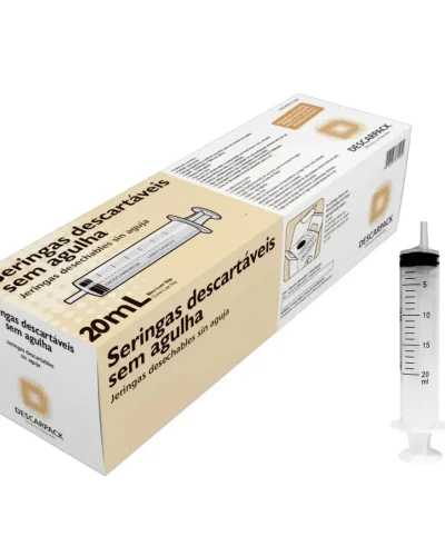 Seringa 20mL Luer Slip Sem Agulha Caixa c- 50un. Descarpack
